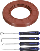 Oil Seal, 35x62x7mm TC Fluorine Rubber Double Lip Cover with Hook Kit and Spring for Mechanical Automobile Bearing Shaft, Brown