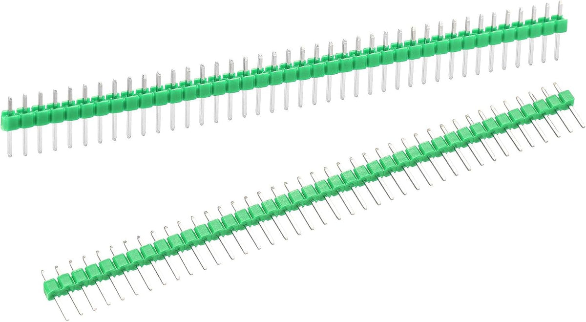 10pcs Male Pin Header,40 Pin 2.54mm Straight Single Row Breakable Header Connector PCB Pin Strip,Green