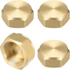 M20x1.0 Pipe Fitting Cap, Brass Hex Female Thread Hose Connector, for Garden and Outdoor Water Pipes Nozzle Joints, 4Pcs