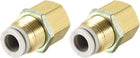 8mm Tube to 1/4PT Female Thread Bulkhead Push to Connect Fitting Copper 2Pcs