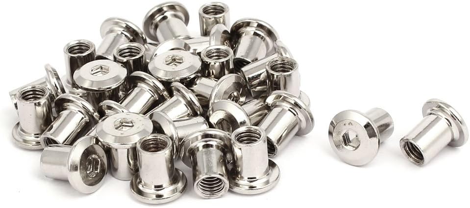 M6x10mm Female Thread Hex Socket Head Barrel Nut Furniture Fittings 30pcs