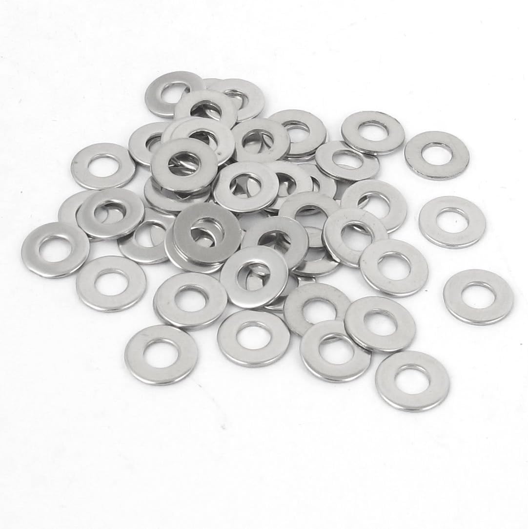 Screw Bolt M3 Stainless Steel Flat Washer Plain Spacer Gasket 50pcs
