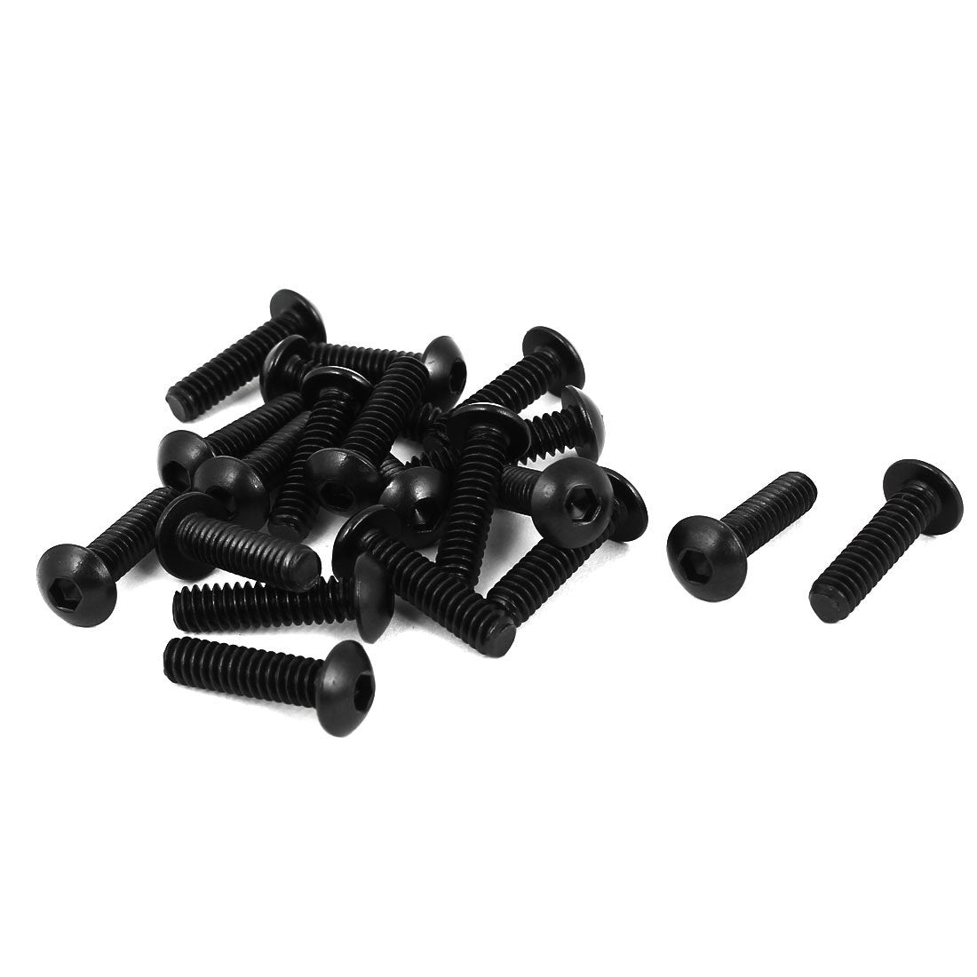 #6-32 x 3/8" UNC Oțel Aliaj Hex Socket Cap Screws Negru 20Pcs