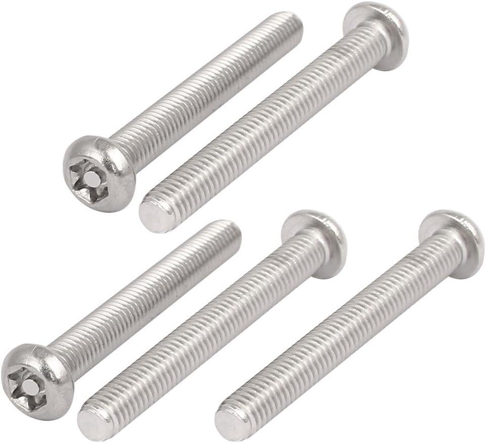 M6x50mm 304 Stainless Steel Button Head Torx Security Tamper Proof Screws 5pcs
