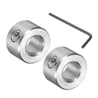 2 Pcs Set Screw Shaft Collar 1/4"Bore, 304 Stainless Steel Shaft Collars, 1/2"OD, 8mm Thickness, Axle Collar Clamp with A Hex Wrench