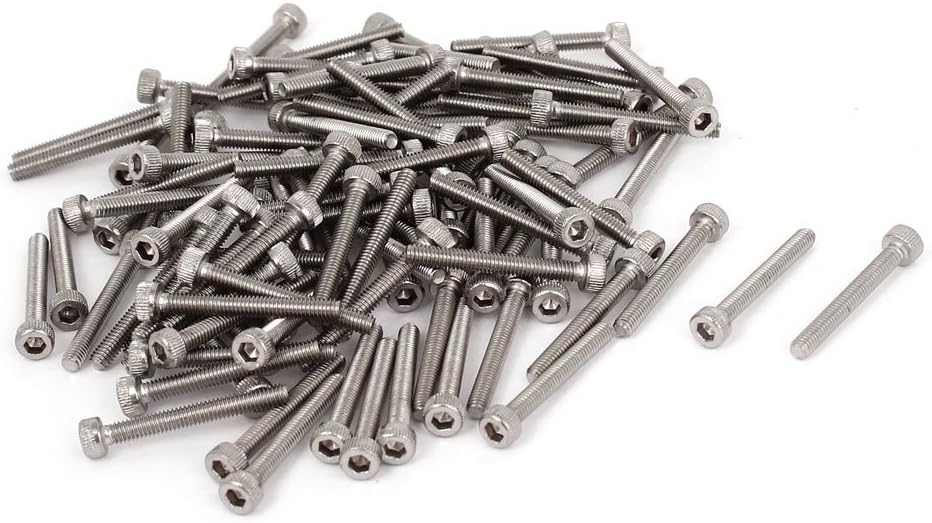 M2.5x20mm 0.45mm Pitch Bolts Hex Socket Cap Head Screws 100pcs