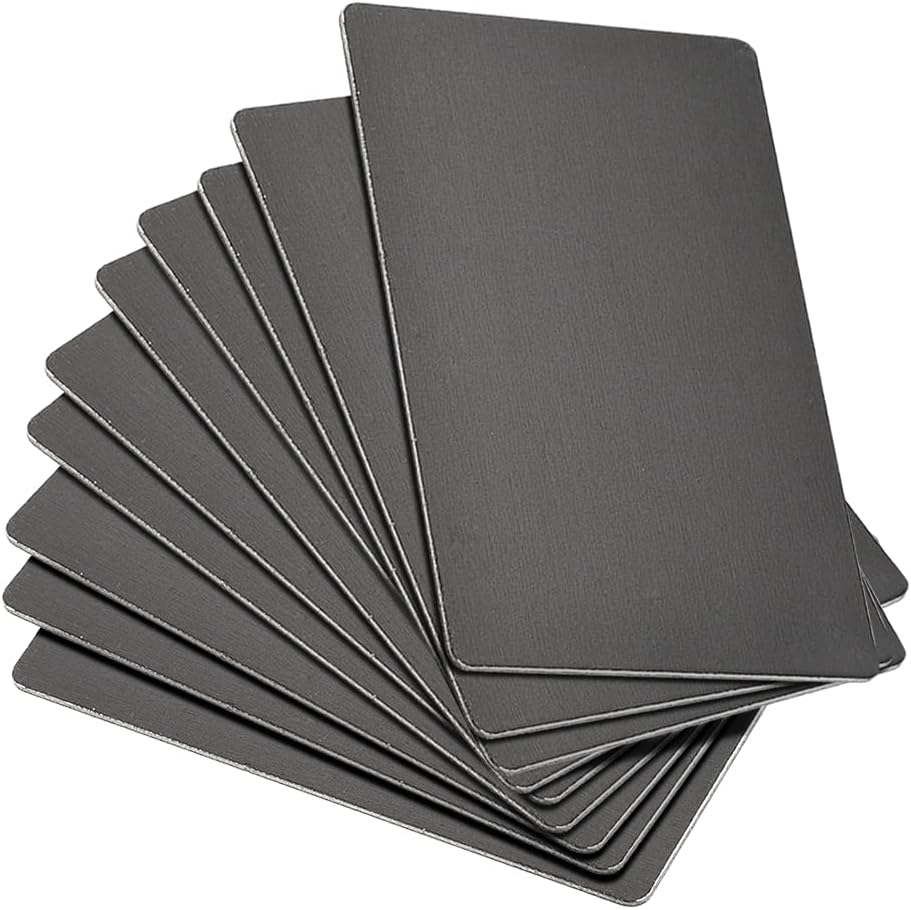 LinkMejor Blank Metal Card 80x50x1mm Anodized Aluminum Plate for DIY Laser Printing Engraving Black 15 Pcs