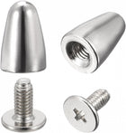6.3x9mm Screw Back Stud Rivets Spikes Zinc Alloy for DIY Silver Tone 30 Sets