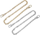 Purse Chain Strap, 4Pcs 24"x0.28" Iron Flat Chain Strap Handbag Chains Shoulder Cross Body Replacement Strap(Silver+Gold)