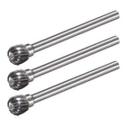 Tungsten Carbide Rotary Files 1/8" Shank, Single Cut Ball Rotary Burrs Tool 6mm Dia, for Die Grinder Drill Bit Alloy Steel Hard Metal Carving Polishing Model Engineering, 3pcs