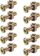 M6 x 20mm Furniture Bolts Nut Set Hex Socket Screw with Barrel Nuts Phillips-Slotted Zinc Plated 10 Sets