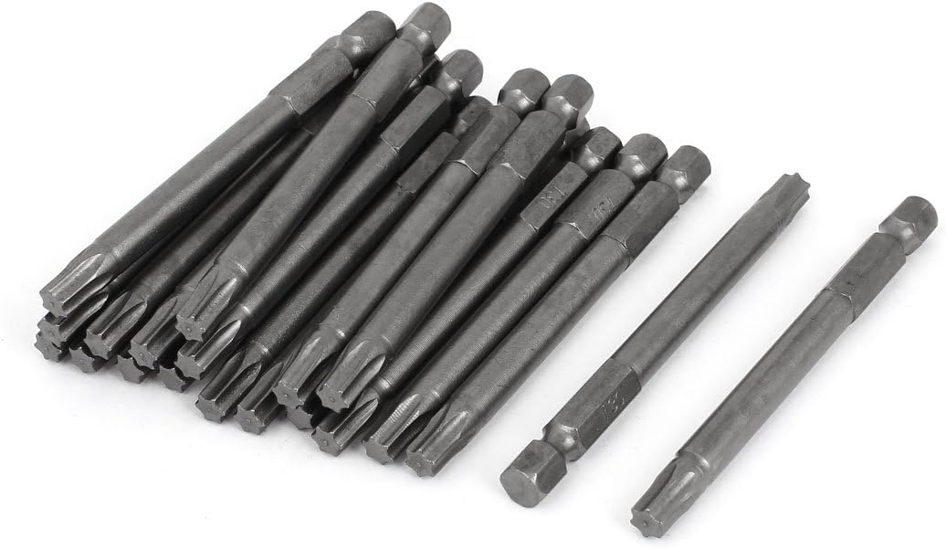 T30 1/4” Hex Shank, 75 mm pikkuse, magnetilise Torx-kruvihylyt, Gray, 20 tk