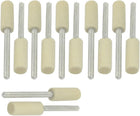 Electric Drills 6mm Cylindrical Head Felt Mandrels 3mm Polisher Shank 12pcs