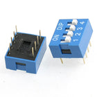 10 Pcs 2 Row 8 Pin 4P Positions 2.54 mm Pitch Dip Switch Blue