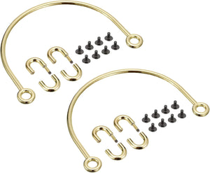 Semicircle Handbag Handle Frame, 2Pcs 6.3" Metal Purse Handles Clutch Bag Handles Replacement for Purse Making DIY, Gold