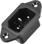 Screw Mount 3 Pins IEC320 C14 Inlet Power Socket AC 250V 10A Black 1Set