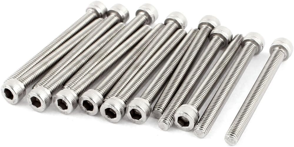 M5x50mm Thread 304 Stainless Steel Hex Socket Head Cap Screw Bolt DIN912 15pcs