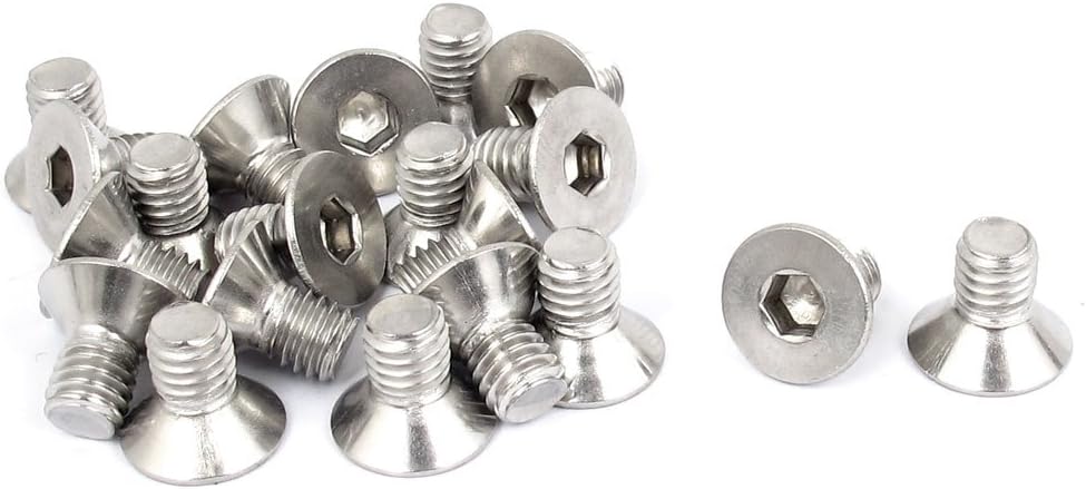 M6 x 10mm Hex Socket Countersunk Flat Head Screw Bolts 20pcs