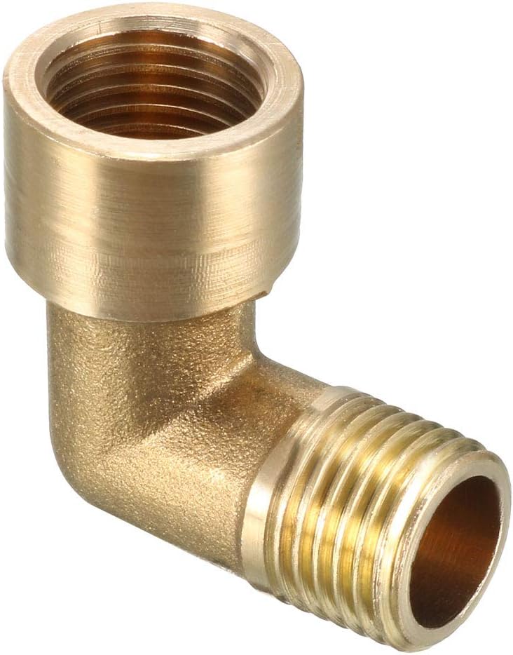Brass Elbow Pipe Fitting 90 Degree 1/4 BSP Male X 1/4 PT Female Coupler