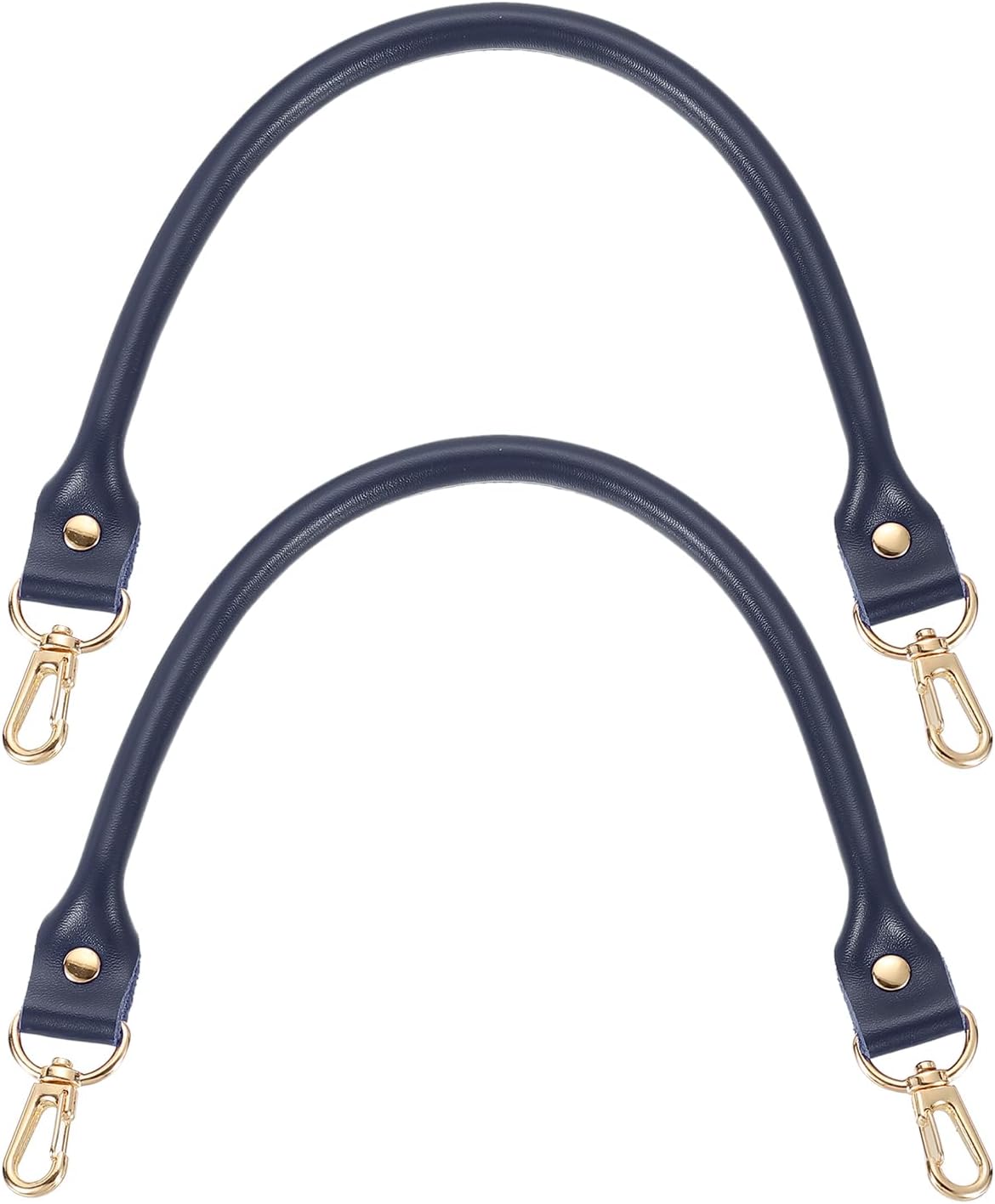 Leather Purse Strap, 2Pcs 400mm/15.75" Cowhide Purse Replacement Handle for Women's Handbag Underarm Bag Tote (Dark Blue)