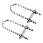 Round U-Bolt 1.26"(32mm) Inner Width 120mm Length Steel M6 with Nuts, Plate, Washers 2 Set