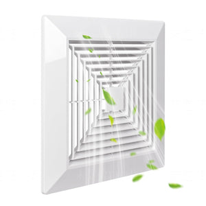 LinkMejor Spring-loaded Bathroom exhaust fan cover,(1P 9"x9") grille bathroom fan cover replacement, suitable for square ceiling or wall-mounted exhaust fans, white ABS plastic cover, air diffuser