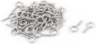 7 x 1.5mm Metal Eyelet Clasp Screw Eye Hook Silver Tone 50pcs