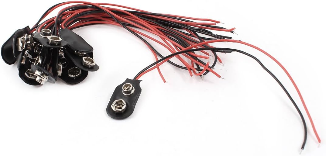 15Pcs 15cm Wire 9V 9 Volt Battery Clip Connector Lead I Type