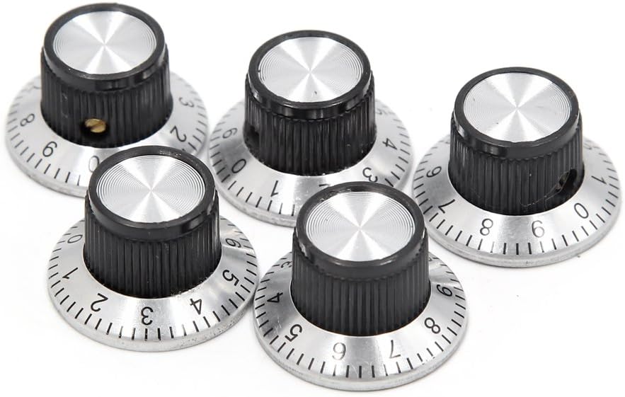 5 Pcs 6mm Shaft Insert Dia Potentiometer Control Knobs with Screw Inside 23 x 14mm for Car