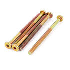 M6 x 85mm Threaded Hex Socket Head Cap Screws Bolts Bronze Tone 5 Pcs