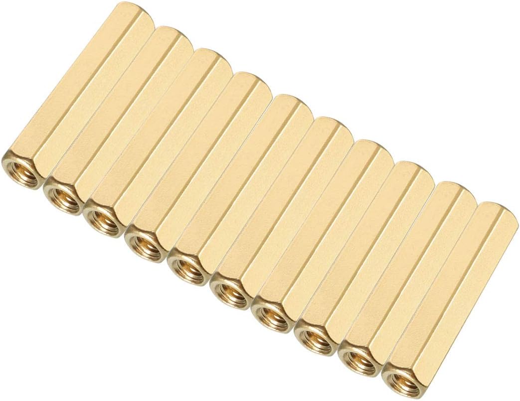 10pcs Brass Straight PCB Pillar Female Thread Hex Standoff Spacer M3x5x22mm