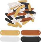 40 Pcs Handmade Leather Labels, PU Leather Handmade Tags Button with Hole Embossed Tag for Embellishment DIY Sewing Crafts, 45x12mm, 4 Colors