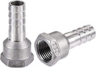 304 Stainless Steel Hose Barb Fitting Coupler, 15mm Barb x G1/2 Female Thread Pipe Adapter
