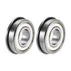 FR8ZZ Flanged Ball Bearing 1/2"x1-1/8"x5/16" Double Shielded Chrome Steel Bearings 2pcs