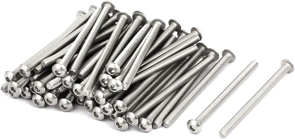 M3x45mm 304 Stainless Steel Button Head Hex Socket Cap Screws Fastener 60pcs