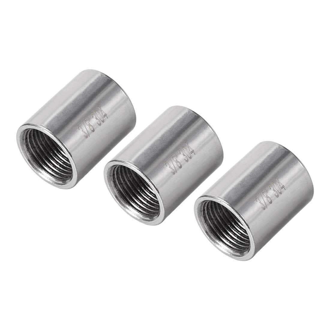Stainless Steel 304 Cast Pipe Fittings Coupling Fitting 3/8 X 3/8 G Female 3pcs