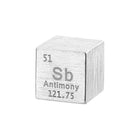 Antimony Cube, 0.5 Inch High Density Metal Element Cube Metal Density Cube for Chemical Elements Collection Science Education Experiment Application, Silver
