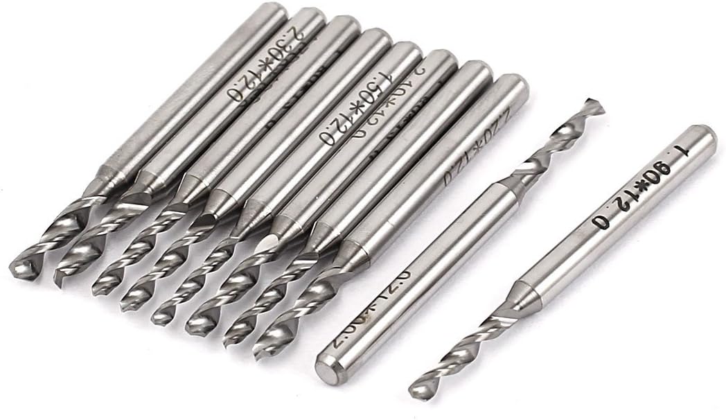 38mm Long 1.5mm-2.4mm Tip Carbide CNC PCB End Mini Micro Drill Bits Set 10 in 1