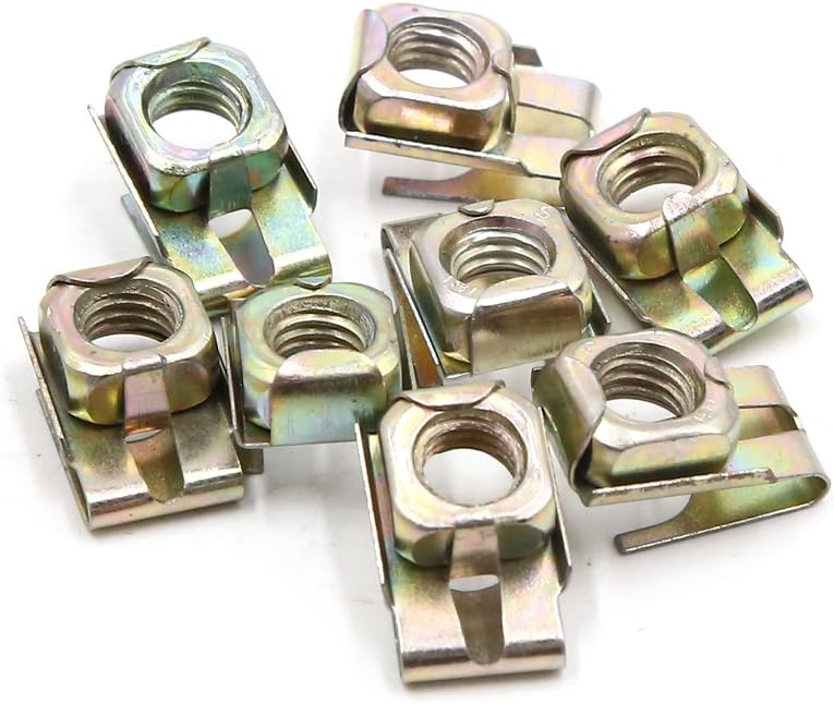 8Pcs 8mm Thread Hole Metal Fastener Car Bumper U-Type Clips Retainers Rivets
