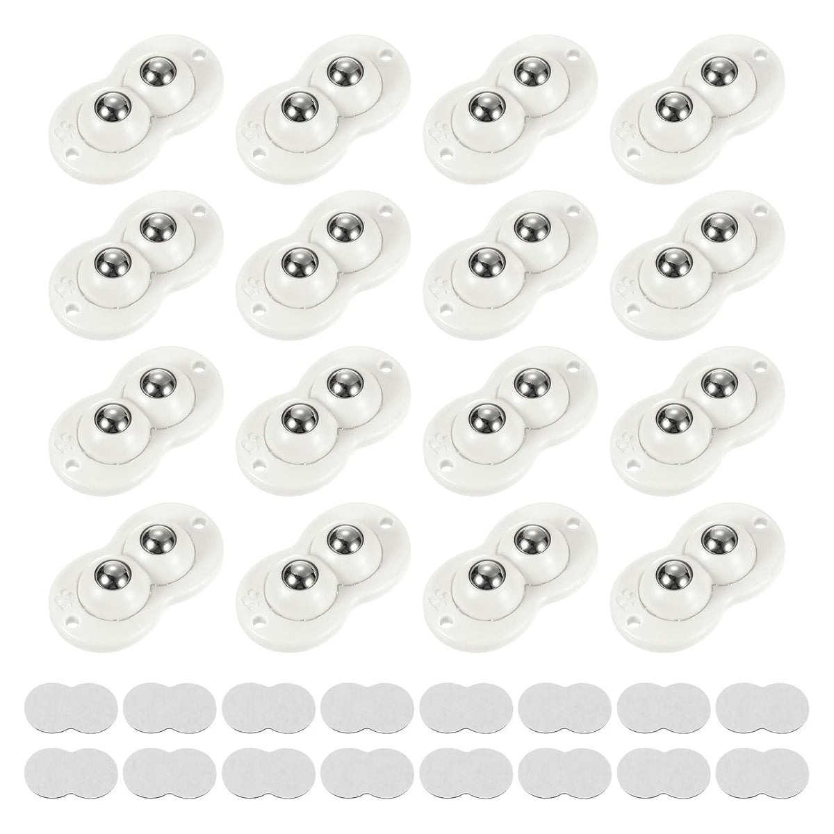 4Sets Self Adhesive Caster Wheels, 53x29x15mm Sticky Pulley,360° Rotation Universal Wheel for Coffee Maker Toaster Storage Bins Trash Can(White)