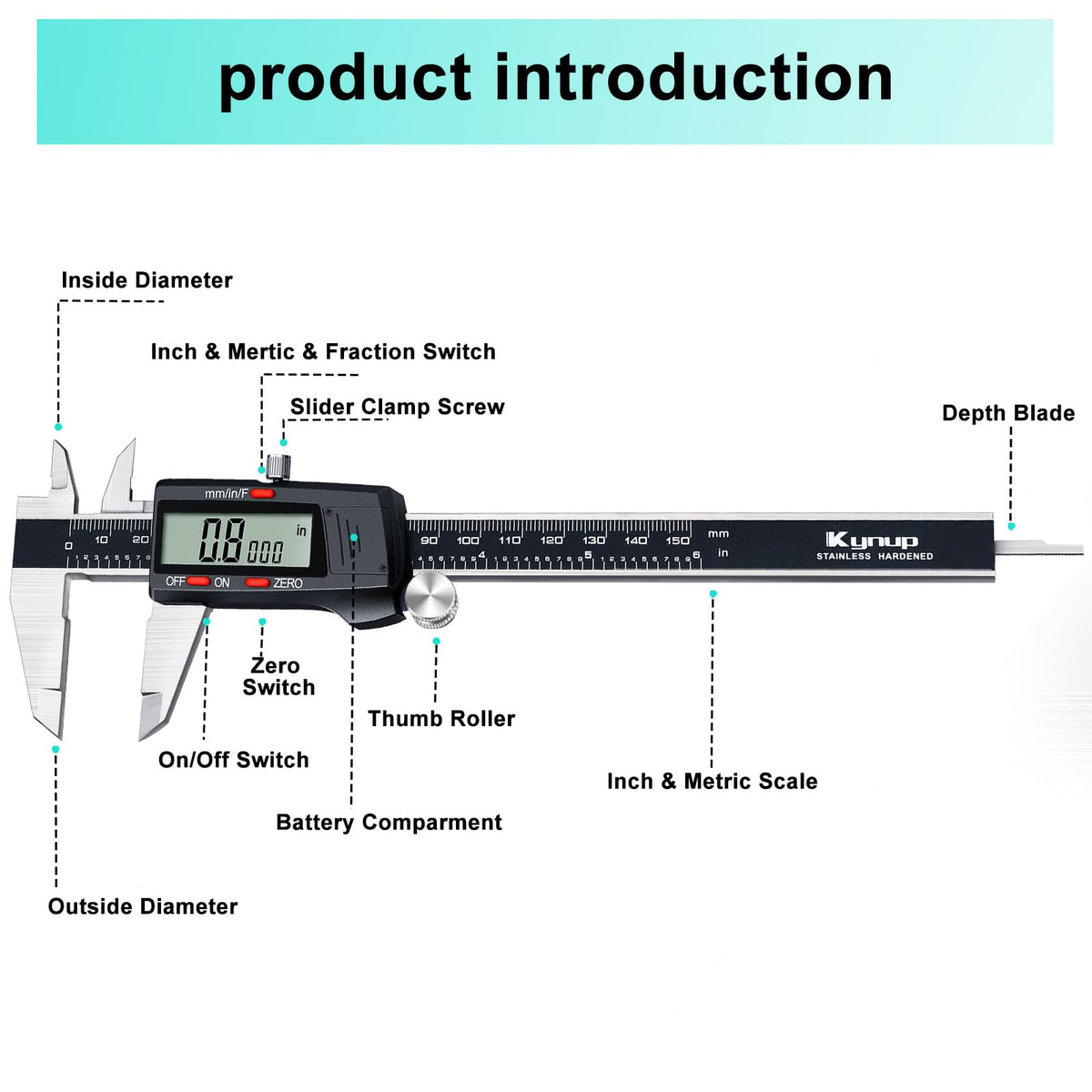 LinkMejor Digital Kaliber, Kaliber Måleværktøj, Mikrometer Dials Kaliber