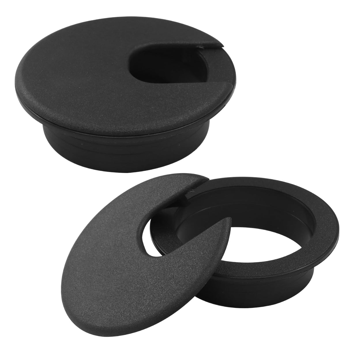 リンクマイオーレ 2 Pcs 2 インチ/50mm ブラックデスクグロメット U字形状