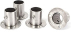 Wardrobe 25mm Tube Stainless Steel Hanging Rail End Support 4pcs