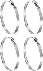 4 Pcs Hose Clamps, Stainless Steel 4-5/8"- 5-1/2"(118-140mm) Adjustable Worm Gear Drive Hose Clamps Pipe Clamp for Plumbing Dishwasher Automotive Washing Machine, Silver