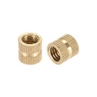 Knurled Insert Nuts, M8 x 10mm(L) x 10mm(OD) Female Thread Brass Embedment Assortment Kit, 5 Pcs