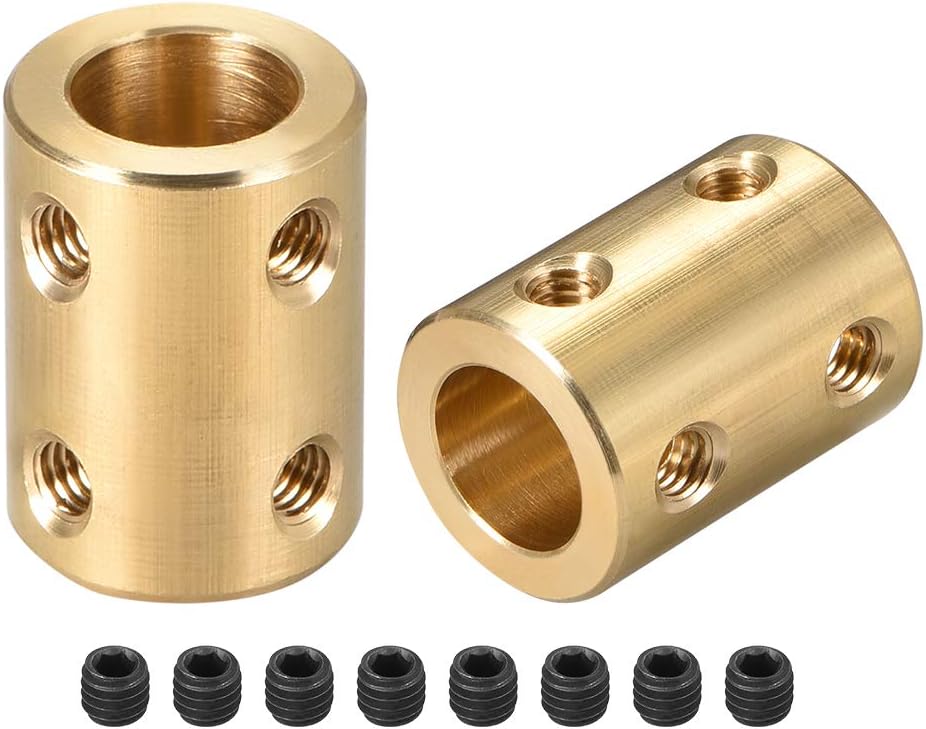 10mm to 10mm Bore Rigid Coupling Set Screw L22XD16 Copper,Shaft Coupler Connector,Motor Accessories,2pcs