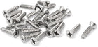 M5.5 x 25mm Phillips Flat Head Self Tapping Screw Silver Tone 25 Pcs