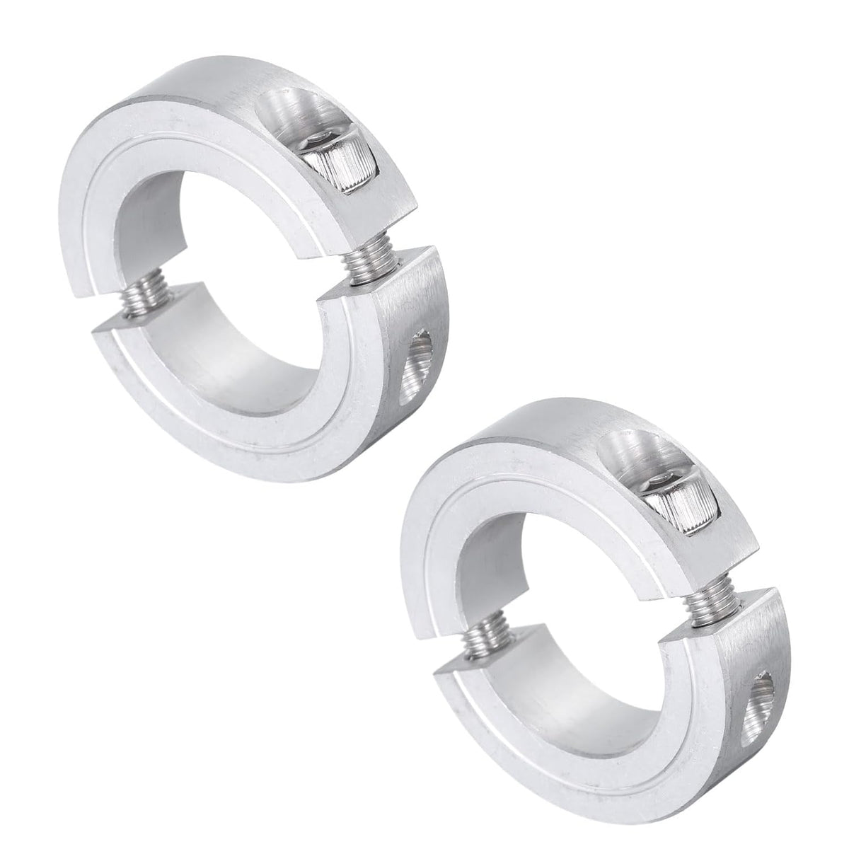 2pcs Double Split Clamp-On Shaft Collar for 1-1/8" Shaft, Two-Piece Clamping Collar, 1-7/8" OD, 1/2" Thickness, Aluminum Alloy Set Screw Split Collar Clamp