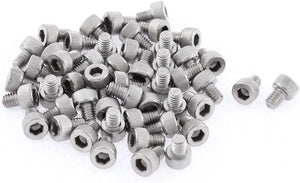 M4x5mm 0.7mm Pitch 3mm Hex Socket Head Key Knurled Cap Screws 50 Pcs