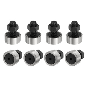 8pcs CF12 Cam Follower KR30 Needle Roller Bearing, Chrome Steel Track Runner Bearings, 30mm Roller Diameter, M12x1.5mm Full Male Thread Stud Type for Machine Tool Guide Rail